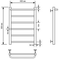 Товар: Водяной полотенцесушитель Comfysan Capri W-6 60x40 с полкой Черный матовый арт-012724 - фото 2 Водяной полотенцесушитель Comfysan Capri W-6 60x40 с полкой Черный матовый арт-012724 — фото 2, Водяные полотенцесушители