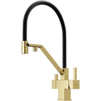 Смеситель для кухни Sancos Loro Золото брашированное Черный арт-SC4007BG — фото 1, Смесители для кухни