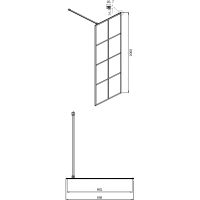 Душевая перегородка Ambassador Walk-in 90х200 профиль Черный стекло прозрачное арт-15031241 — фото 2, Душевые перегородки