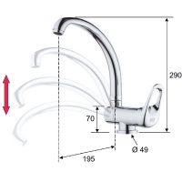 Смеситель для кухни Remer Kiss Хром арт-K42R — фото 2, Смесители для кухни