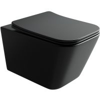 Унитаз Ceramicanova Metric подвесной Черный матовый с сиденьем Микролифт арт-CN3007MB — фото 2, Подвесные унитазы