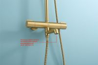 Душевая система Raglo с термостатом Золото матовое арт-R20.26.03 — фото 14, Душевые стойки