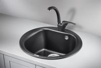 Granula- (чёрный металлик), кухонная мойка, кварц арт-5101, ШВАРЦ — фото 2, Кухонные мойки