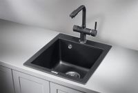 Granula- (чёрный металлик), кухонная мойка, кварц арт-4201, ШВАРЦ — фото 2, Кухонные мойки