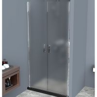 Душевая дверь BelBagno Uno 80 профиль Хром стекло рифленое арт-UNO-B-2-80-P-Cr — фото 1, Распашные душевые двери