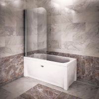 Шторка на ванну Radomir 75x140 L профиль Хром стекло прозрачное арт-1-10-0-1-0-100 — фото 1, Шторки для ванной распашные