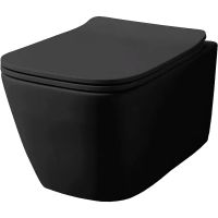 Унитаз Azario Boca подвесной Черный матовый с сиденьем Микролифт арт-AZ-2002-MB — фото 1, Подвесные унитазы