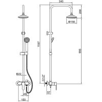 Душевая система Accoona Хром арт-A8392 — фото 2, Душевые стойки
