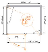 Душевой уголок CEZARES арт-VERONA-W-AH-1-120/90-P-Cr-R — фото 2, Прямоугольные душевые уголки