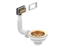 Выпуск для мойки 114 BRONZE new с рамкой и заглушкой (гофра) арт-1144844.0 — фото 1, Сифоны для кухонной мойки