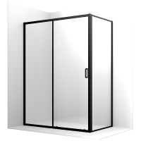 Душевой уголок Ambassador Forsa 110х80 профиль Черный стекло прозрачное арт-17021217AB-80AB — фото 1, Прямоугольные душевые уголки