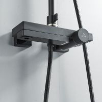 Душевая система Rose R18H с термостатом Черная матовая арт-R1896H — фото 4, Душевые стойки