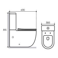 Унитаз компакт Aqueduto Ovo с бачком и сиденьем Микролифт арт-AQDSOVO10 — фото 2, Напольные унитазы