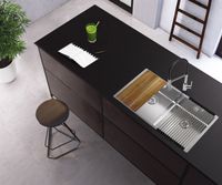 Мойка для кухни NOX 80 BRS 762x440x200 в комплекте с интегрированным сифоном арт-1149928.0 — фото 3, Кухонные мойки