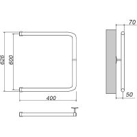 Водяной полотенцесушитель Grota Modesto 60х40 Хром арт-Модесто 60/40 — фото 2, Водяные полотенцесушители