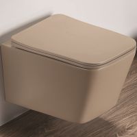 Унитаз CeramaLux подвесной Капучино матовый с сиденьем Микролифт арт-5170MC — фото 1, Подвесные унитазы