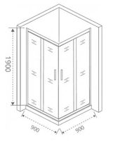 Душевой уголок Good Door Cofe CR-90-C-B 90x90 профиль Черный стекло прозрачное арт-КФ00006 — фото 2, Квадратные душевые уголки