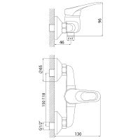 Смеситель для душа Rossinka Хром арт-B35-41 — фото 2, Смеситель для душа