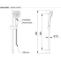 Душевой гарнитур Remer Хром арт-315L318CP — фото 2, Душевые гарнитуры на штанге