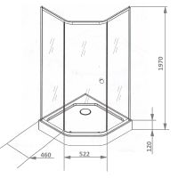 Душевой уголок Parly 90x90 ZEР911FR профиль Белый стекло матовое арт-ZEP91FR — фото 4, Душевые уголки трапеция