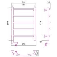 Электрический полотенцесушитель Сунержа Галант 2.0 600x400 L Хром арт-00-5200-6040 — фото 3, Электрические полотенцесушители