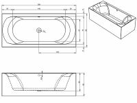 Акриловая ванна Riho Linares 200х90 R (BD5900500000000) без гидромассажа арт-B144011005 — фото 2, Акриловые ванны