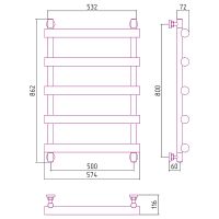 Водяной полотенцесушитель Сунержа Атлант 800х500 Черный матовый арт-31-0226-8050 — фото 2, Водяные полотенцесушители
