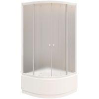 Душевой уголок Parly 80x80 профиль Белый стекло матовое арт-ZF80 — фото 4, Душевые уголки четверть круга