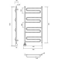 Электрический полотенцесушитель Domoterm Офелия П12 500x950 АБР EL Античная бронза арт-ОфелияП12500x950АБРEL — фото 2, Электрические полотенцесушители
