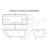 Чугунная ванна Delice Parallel 160x70 без отверстий под ручки и антискользящего покрытия арт-DLR220504 — фото 6, Чугунные ванны