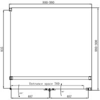 Душевой уголок Ambassador Diamond 90х90 профиль Хром стекло прозрачное арт-12011105R — фото 9, Квадратные душевые уголки