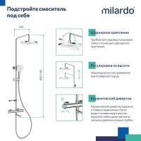 Душевая система Milardo Ideal Spa с термостатом Хром арт-ILSSBTHM06 — фото 10, Душевые стойки