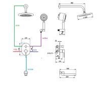 Душевая система Bronze de Luxe Scandi Хром арт-14582C — фото 4, Встраиваемые душевые комплекты