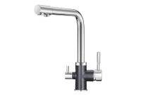 Granula- (чёрный металлик), СМЕСИТЕЛЬ КУХОННЫЙ арт-3015, XРОМ/ШВАРЦ — фото 2, Смесители для кухни