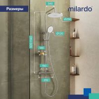 Душевая система Milardo Ideal Spa с термостатом Хром арт-ILSSBTHM89 — фото 3, Душевые стойки