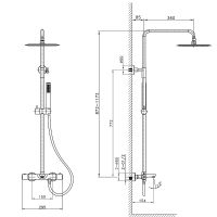 Душевая система Raiber Graceful с термостатом Черная матовая арт-RPB-007 — фото 2, Душевые стойки
