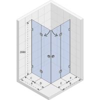 Душевой уголок Riho SZ Scandic NXT Х207 77х77 L/P (GX09082C0) профиль Хром стекло прозрач арт-G001099120 — фото 2, Квадратные душевые уголки