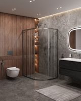 Душевой уголок CEZARES арт-MOLVENO-RH-2-110/90-C-GM-IV — фото 2, Асимметричные душевые уголки