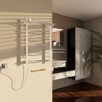 Электрический полотенцесушитель Altasan Горизонт 80х50 П с полкой Хром арт-Горизонт8050П — фото 3, Электрические полотенцесушители