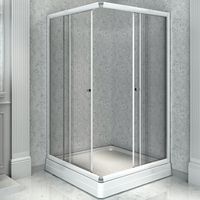 Душевой уголок Radomir 110x110 с поддоном профиль Белый стекло прозрачное арт-1-03-1-0-0-1200 — фото 1, Квадратные душевые уголки