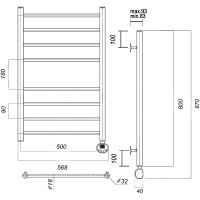 Электрический полотенцесушитель Domoterm Медея П8 500x800 ER Хром арт-МедеяП8500x800ER — фото 3, Электрические полотенцесушители