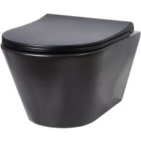 Унитаз Creto Logan L3 подвесной Черный матовый без сиденья арт-1003-002-L3BlMat — фото 1, Подвесные унитазы
