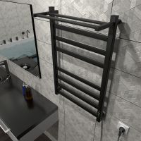 Электрический полотенцесушитель Маргроид 8110 профильный 810x500 с полкой Черный арт-8110-8050-5179-9005 — фото 3, Электрические полотенцесушители