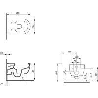 Товар: Унитаз Ambassador Abner подвесной Белый матовый без сиденья арт-103T20101R - фото 6 Унитаз Ambassador Abner подвесной Белый матовый без сиденья арт-103T20101R — фото 6, Подвесные унитазы