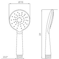 Ручной душ Melodia della vita Standard Белый арт-MKP26100_wt — фото 4, Лейки для душа