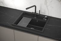 Granula-KS-, кухонная мойка, кварц арт-6003, ЧЁРНЫЙ — фото 2, Кухонные мойки