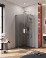 Душевой уголок CEZARES арт-SLIDER-A-2-80/90-GRIGIO-Cr — фото 1, Квадратные душевые уголки