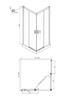 Душевой уголок Ambassador Queen 100х100 профиль Черный стекло прозрачное арт-11011204Black — фото 9, Квадратные душевые уголки