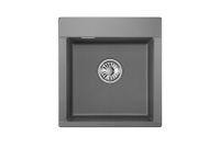 Granula-ES- (ЧЁРНО-СЕРЫЙ), кухонная мойка, кварц, ESTETICA арт-4701, ГРАФИТ — фото 2, Кухонные мойки