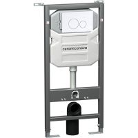 Система инсталляции для унитазов CERAMICANOVA Envision с кнопкой смыва Round цвет белый и креплениям арт-CN1001W — фото 2, Инсталляции для унитазов